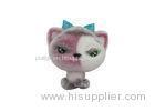 High Imitation Attractive Cat Plush Toy White Pink Smooth Flocking Surface