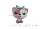 High Imitation Attractive Cat Plush Toy White Pink Smooth Flocking Surface