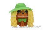 Environmental PVC Cartoon Plastic Dog Toys Lovable With Wavy Yellow Hair