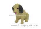 Soft PVC Mini Plastic Dog Figurines Lovely Yellow Puppy Style With Black Ears