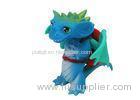 Custom Sky Blue Cartoon Plastic Dinosaur Toys Safety With Bag And Long Tail