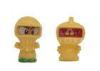 Washable Yellow Lovely Plastic Small Toys Portable Space Man Design 4cm Height