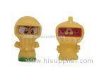 Washable Yellow Lovely Plastic Small Toys Portable Space Man Design 4cm Height