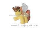 Short Comfortable Flocked Vivid Stuffed Animal Toys Light Yellow Environmental Friendly