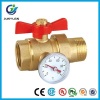 BRASS PIPE UNION BALL VALVE WITH TEMPERATURE GAUGE