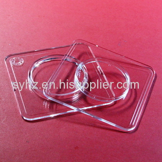 Square coin capsule with inner circle