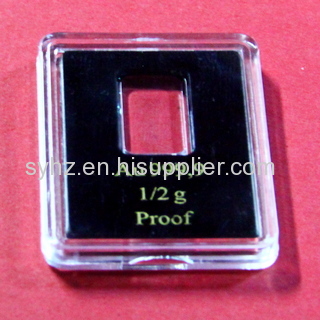 Rectangle coin capsule with black inlay
