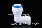 Round Head Push Fit Pipe Connectors Plastic Quick Connect Fittings 3/8 " Tube 3/8" Thread