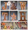 A-Z Vintage Style Bronze LED Metal Letter With Lights Battery Operated
