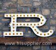 Large Lighted Metal 24" Vintage Marquee Light Letters / Light Bulb Signs Letters
