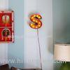 Hand Painted Rustic Metal Vintage Letter Lights Signs "S" For Wedding Party Deco
