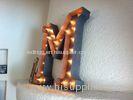 Custom Decorative LED Vintage Large Metal Letters With Antique Industrial Finish