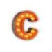 LED Marquee Vintage Metal Letters Light Up Letter "C" For Weddings