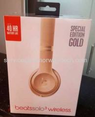 Wholesale New Beats by Dr.Dre Beats Solo3 Wireless Gold Headband Headphones Special Edition