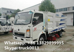 HOWO light duty 4*2 LHD/RHD sweeper vehicle for sale (1.5m2 water tank+4m3 wastes van)