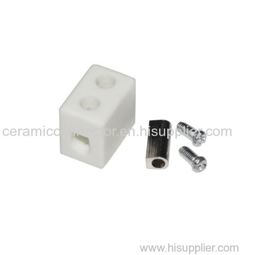 Two holes ceramic terminal block