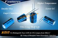 Universal radial lead aluminum electrolytic capacitor 4000 to 6000hours for high advanced power supply