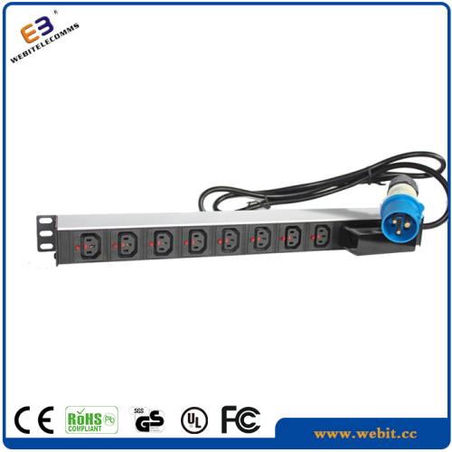 19" 8 way IEC PDU with circuit breaker