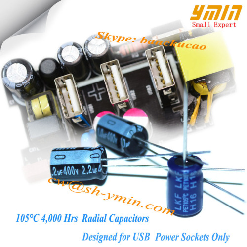 YMIN General Purpose radial lead electrolytic capacitors mainly used for fast USB car charger USB travel charger