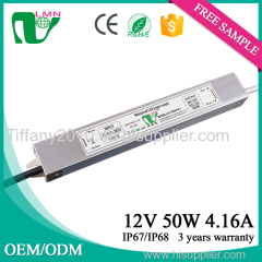 LED Factory 50W 12VDC LED Power supply IP67 LED driver CE&Rohs