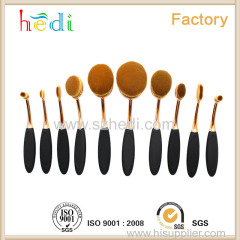 Private Lable High Quality Rose Gold Oval Makeup Brush Set with Customer Logo Design