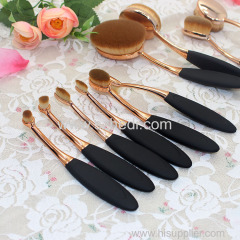 Private Lable High Quality Rose Gold Oval Makeup Brush Set with Customer Logo Design
