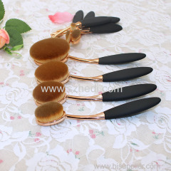 Private Lable High Quality Rose Gold Oval Makeup Brush Set with Customer Logo Design