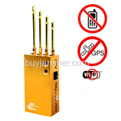 Powerful Golden Portable Cell phone Wi-Fi GPS Jammer