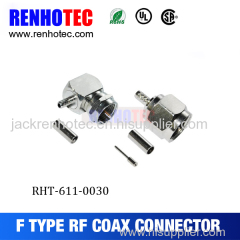 right angle auto wiring harness f male connector for satellite antenna