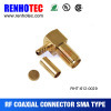 right angle micro rf coaxial connector smb male pcb mount connector