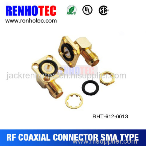 Factory price sma female chassis crimp connector pcb mount flange car connector
