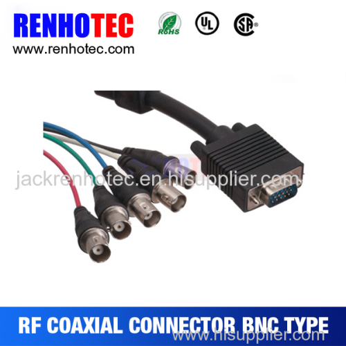 Rohs Custom Flex Cable Assembly with Jack BNC to D-sub Connectors
