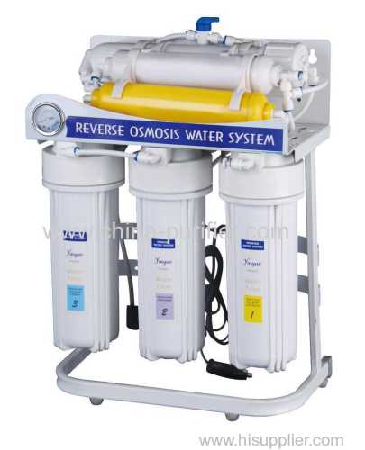 Reverse Osmosis System with pressure gauge