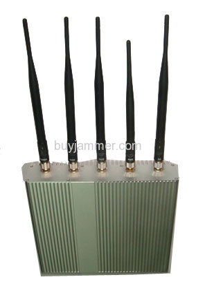 5 Antenna Cell Phone jammer Remote Control (3G GSM CDMA DCS)
