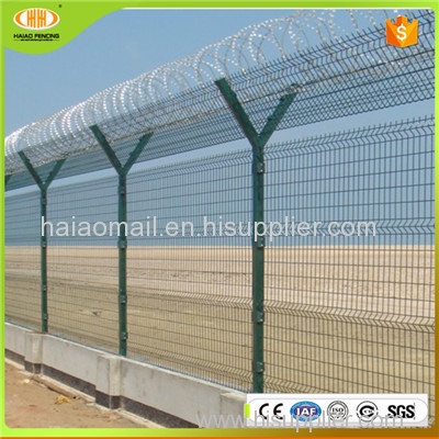 Wholesale 358 High Security Anti Climb Y Shaped PVC Coated Airport Fence with Razor Barbed Wire 1\ 3