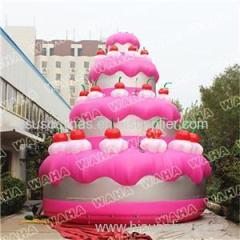 Happy Birthday Inflatable Cake With Romantic Pink Color