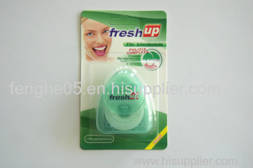 50m triangle shape mint flavor dental floss