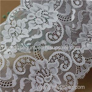 White Flowered Stretch Trimming Galloon Lace for Bridal Dress / Lady′s Lingerie (J0005)