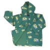 YJ-1109 Hooded Cute Green PU Toddler Light Rain Jacket Rains Raincoat