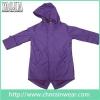 YJ-1058 Girls Purple Rain Jacket Slicker Clothing For Womens Raincoat With Hood