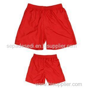 YJ-3013 Mens Red Lined Microfiber Shorts Short Sports Beach Pants