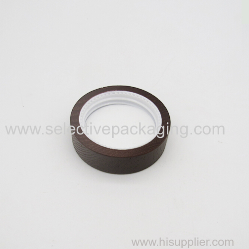 Brown color ash wood cap for cream jar