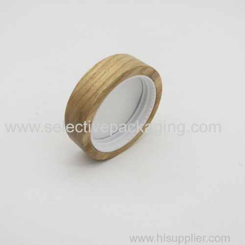 Rubber natural wood cap for cream jar