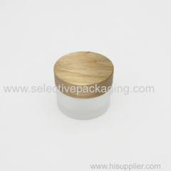 Rubber natural wood cap for cream jar