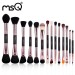 14pcs rose gold end-doubled cosmetics brush set