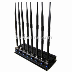 8 Bands Adjustable Powerful 3G 4GLTE 4GWimax Cellphone Jammer WiFi GPS Lojack Jammer