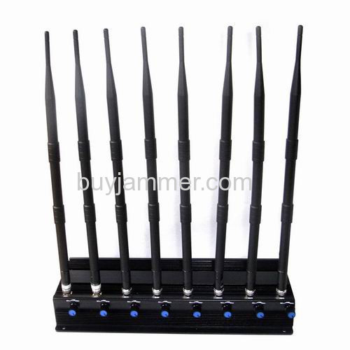 8 Bands Adjustable Powerful 3G 4G Cellphone Jammer & UHF VHF GPS WiFi Jammer