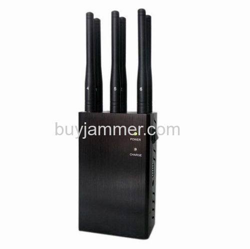 6 Antenna Portable GSM CDMA DCS PCS 3G 4GLTE Phone Signal Jammer