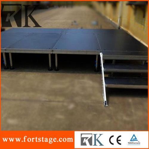 Aluminum folding portable stage with stairs