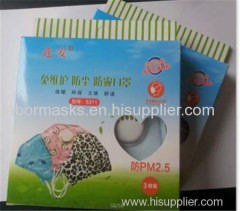 Fashional 3 piecesboxed breathing valve masks;disposable multi folding spunlace cotton masks
